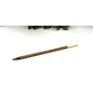 Handcrafted Wood Hair Stick Cream Rose Shape Resin Beads